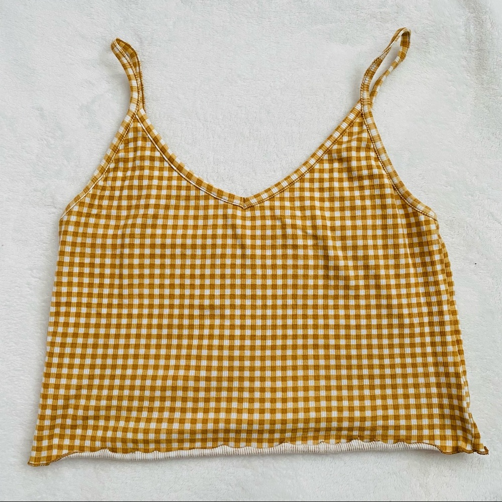 PACSUN GINGHAM CROPPED TANK TOP🤍